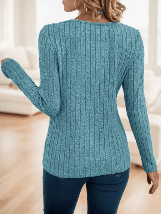 Women's Solid Color Round Neck Long Sleeve