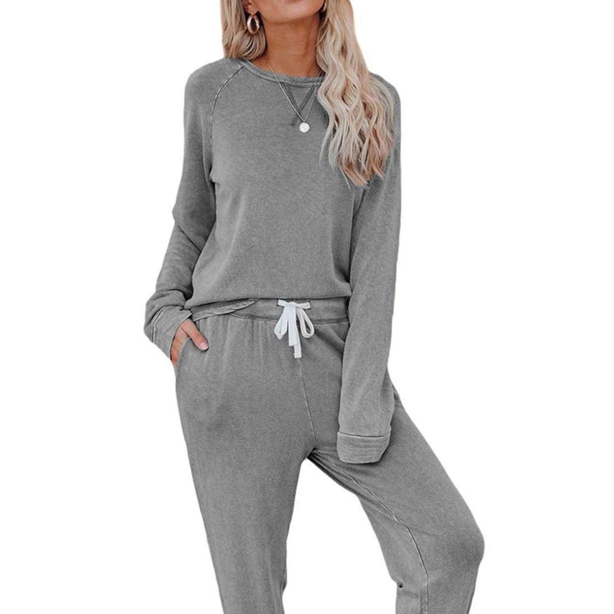 Home Long-sleeved Trousers Ladies Two-piece Set