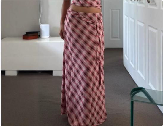 Women's Color-contrast Check Patchwork Skirt Suit
