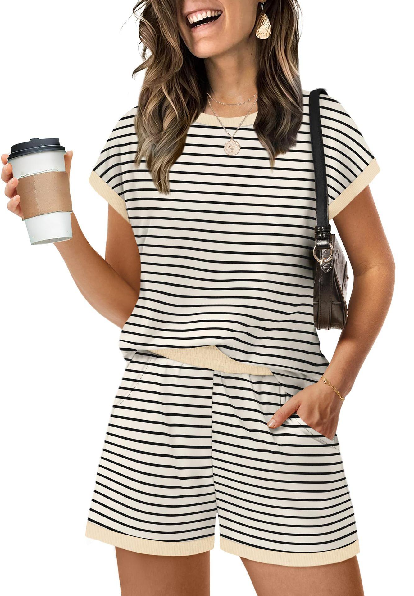 Beige Black Stripes / S