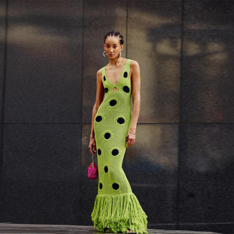 European And American Style Sleeveless Knitted Dress