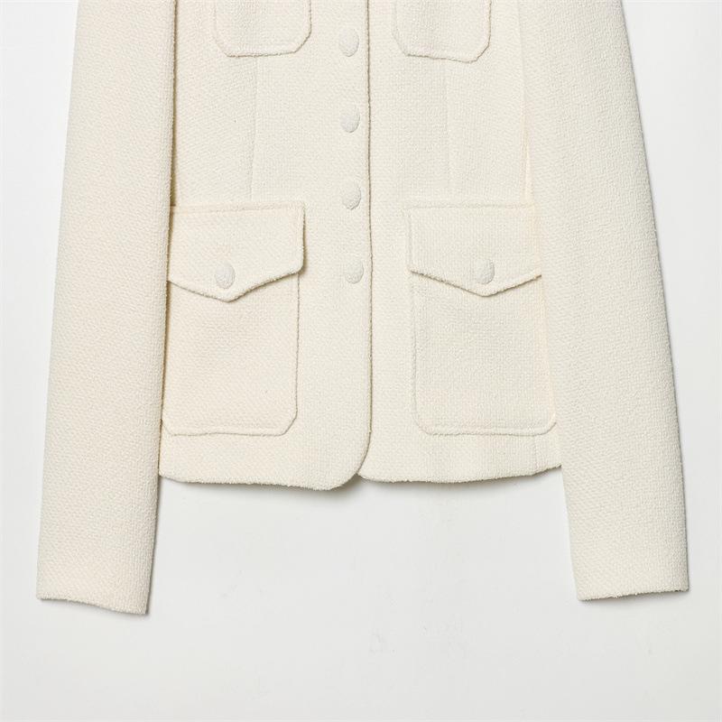 Womens Fashion Elegant Long-sleeve Stand-collar Coat