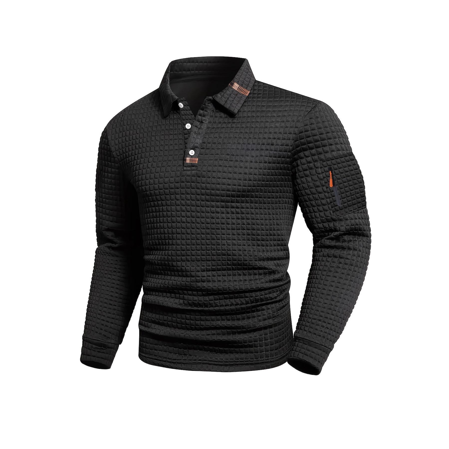 Patchwork Checkerboard Fashion Men's Casual Sports Polo Shirt