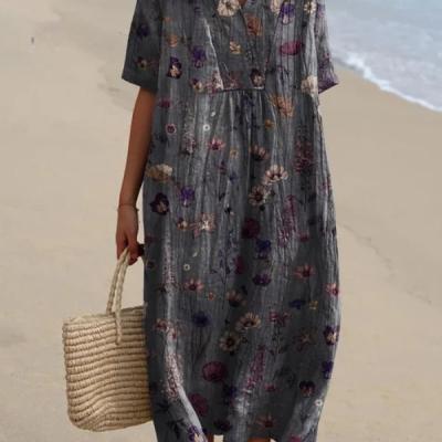 Large Size Women's Shirt Short Sleeved Dress