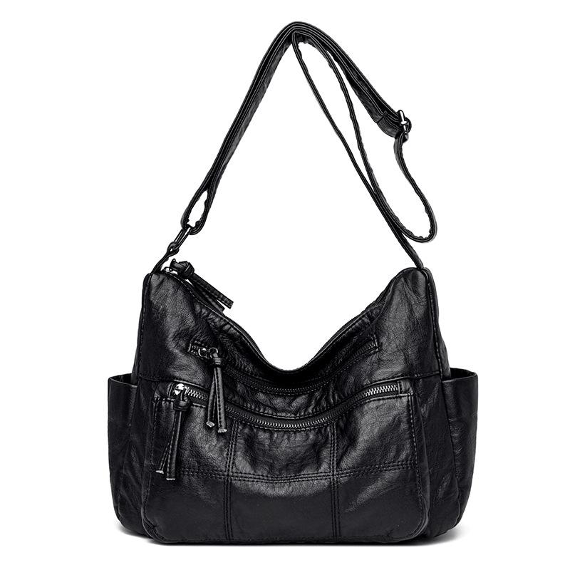 Womens Solid-Color Casual Shoulder Crossbody Bag