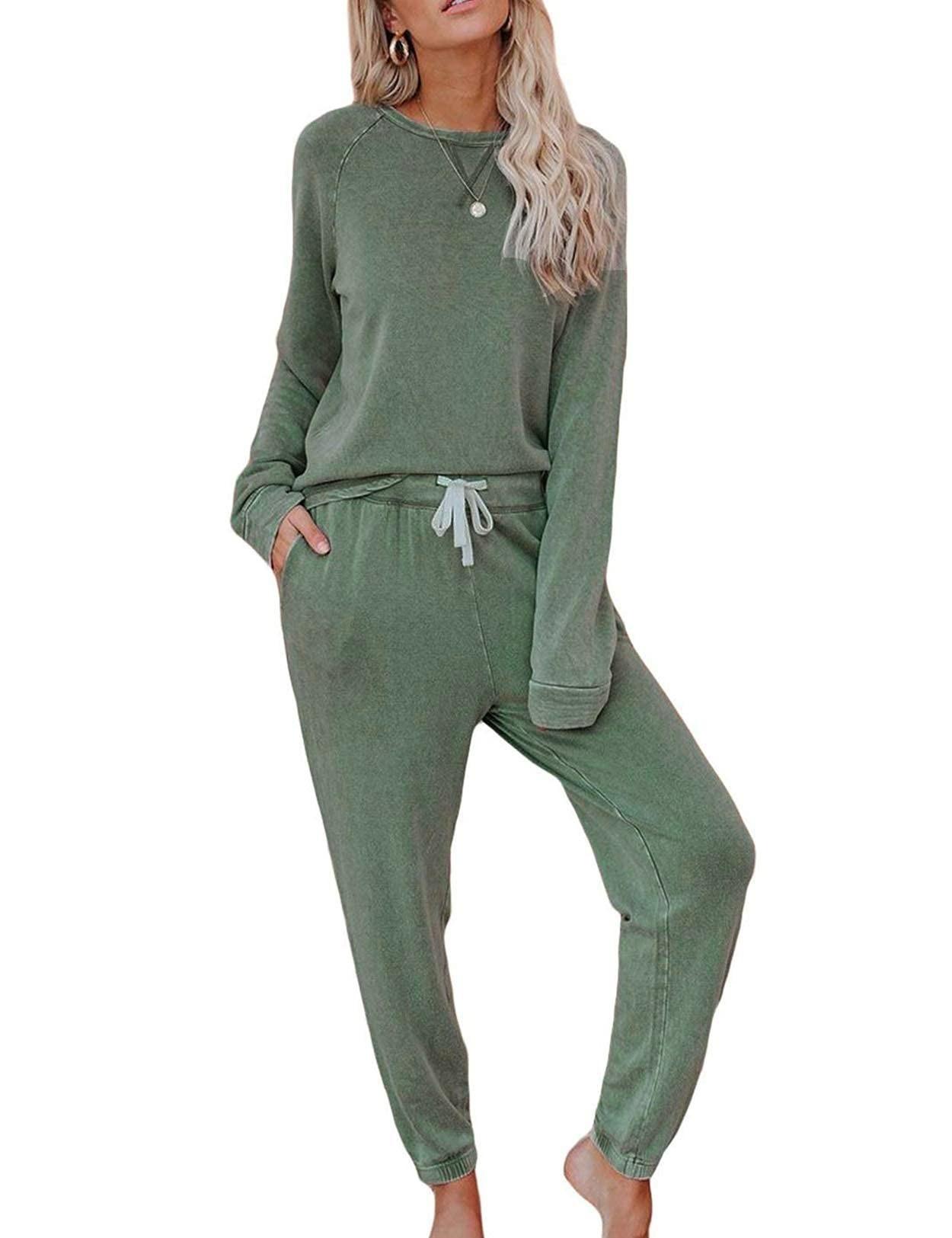 Home Long-sleeved Trousers Ladies Two-piece Set