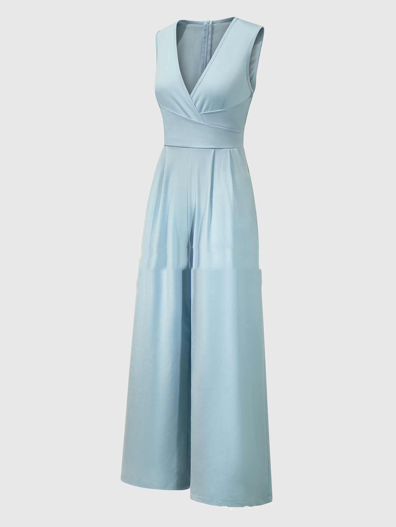 Women's Solid Color Wide Leg Jumpsuit
