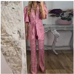 Commuter Lace-up Puff Sleeve Suit Pants