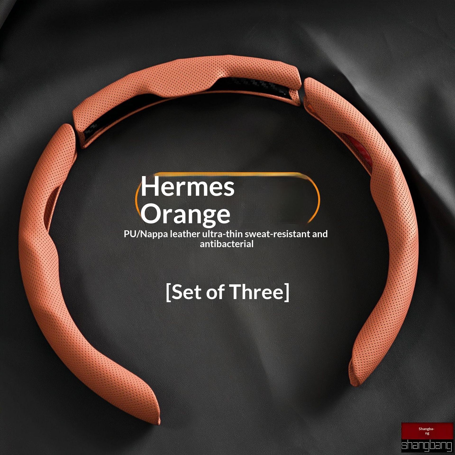 Car Leather Non-Slip Sweat-Absorbent Wear-Resistant Card Holder Car Steering Wheel Cover