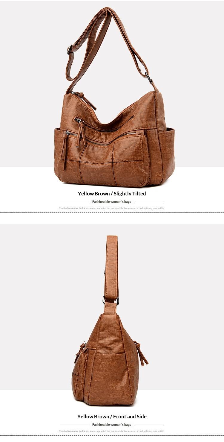 Womens Solid-Color Casual Shoulder Crossbody Bag