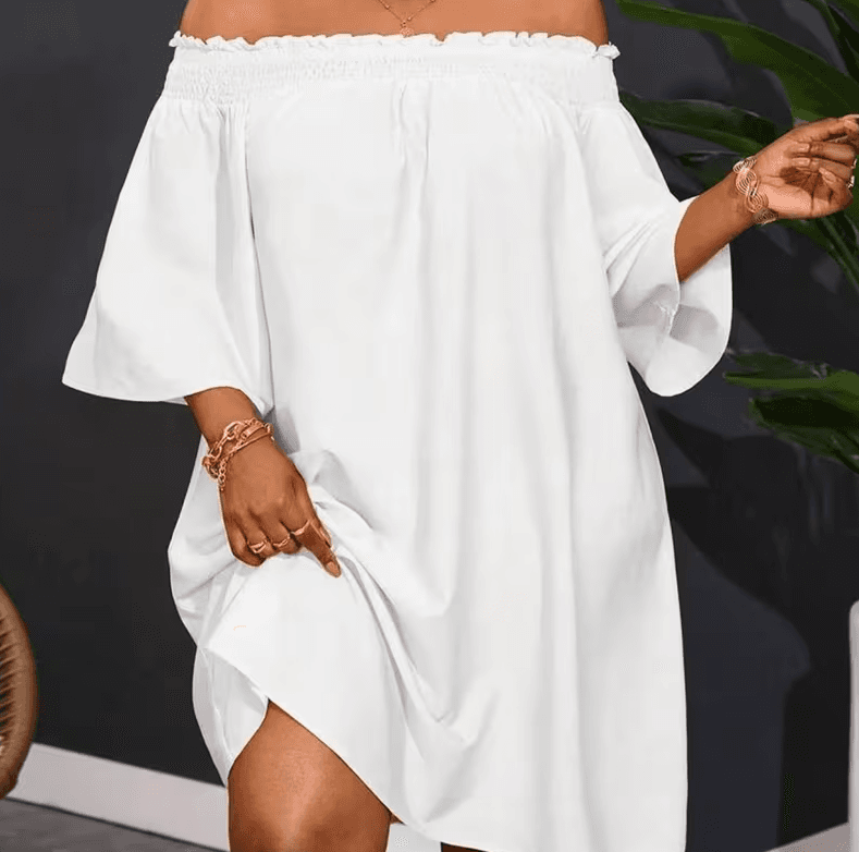 Resort Style Off-Shoulder Loose Dress For Women