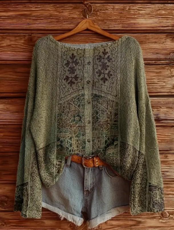 Women's Printed Knitted Sweater