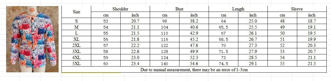 3D Digital Printing Cardigan Knitted Coat Women's Clothing