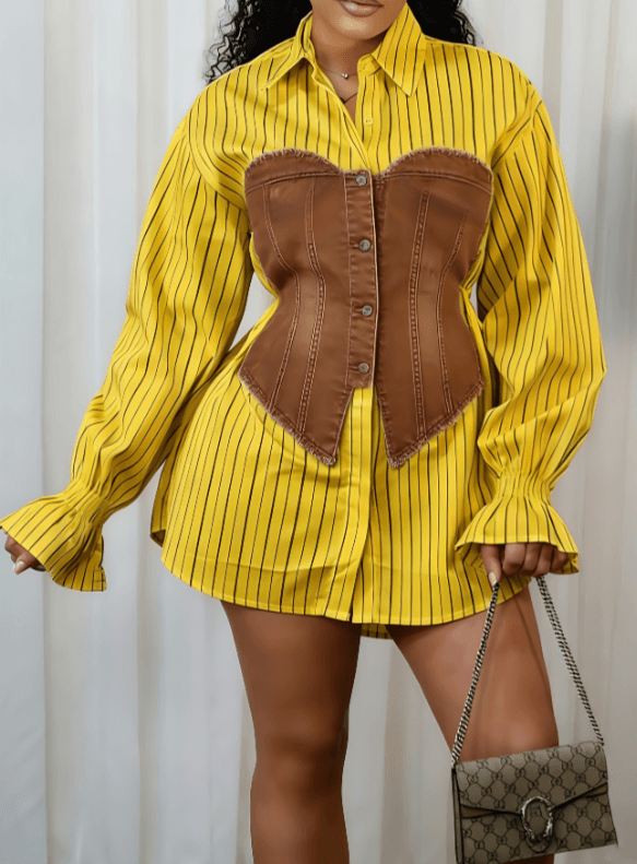 Loose Long-sleeved Shirt Dress