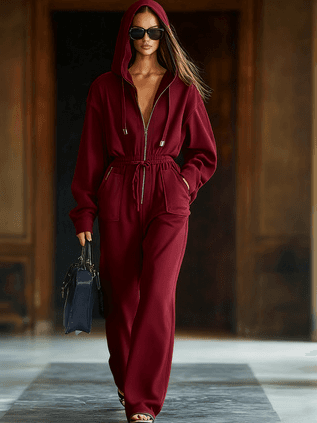 Hooded Zip Jumpsuit