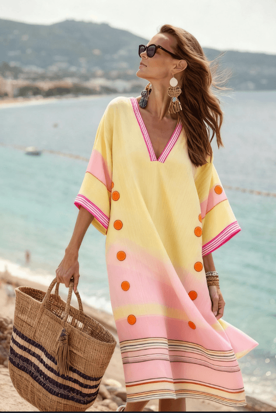 Women's Large Loose Striped Print Dress