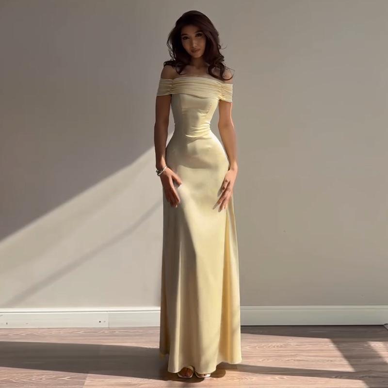 Hot Girl Off-shoulder Party Elegant Dress