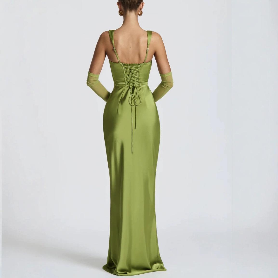 Women's Sleeveless Sling Solid Color Slim Dress