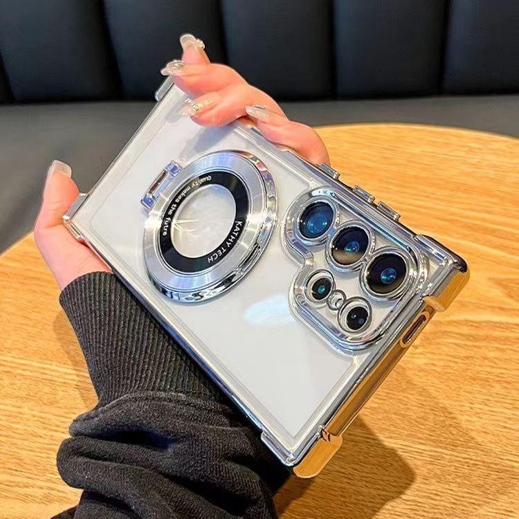 Transparent Airbag Phone Case With Drop-proof Stand And Magnetic Attachment