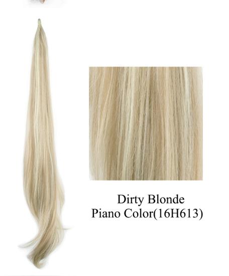 Flexible Synthetic Long Ponytail Wrapped Around Polish Curly Ponytail For Women