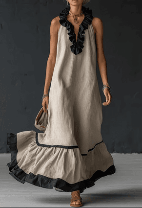 Resort-Style Linen Maxi Dress