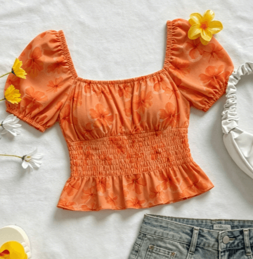 Summer Vibe Orange Crop Top