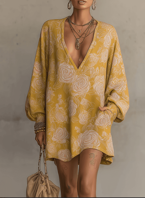 2026 New Relaxed Lantern Sleeve Dress