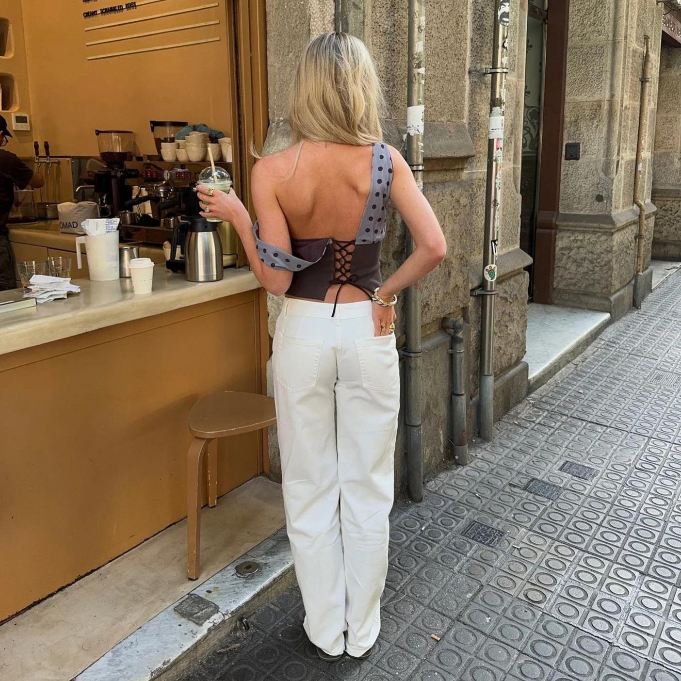 Casual Street Polka Dot Strapless Cool Top