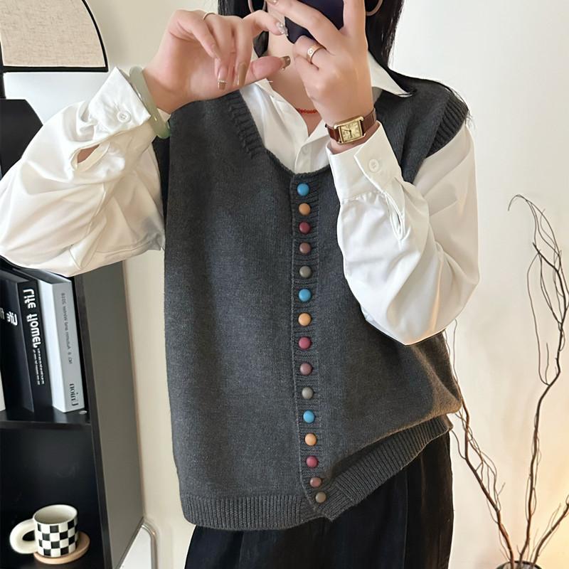 Knitted Vest Women's Spring And Autumn Outer Wear Cardigan
