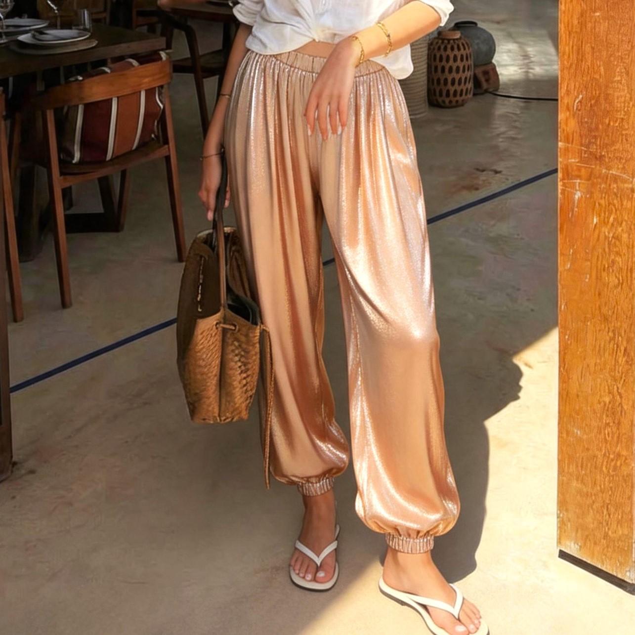 Low-rise Ankle-length Draping Trousers