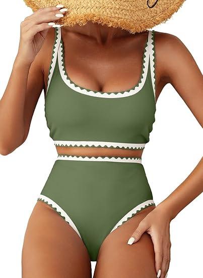 Sexy Bikini Swimsuit Womens Two-Piece Split Swimsuit