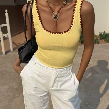 New Chanel-style Womens Sleeveless Slip Knit Vest