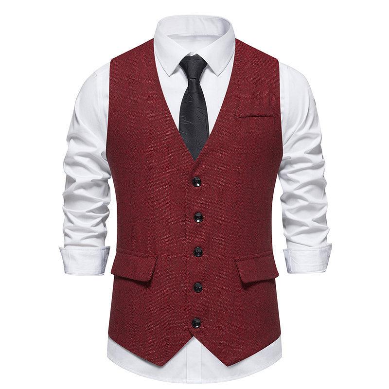 Retro Single-breasted Men's Suit Vest