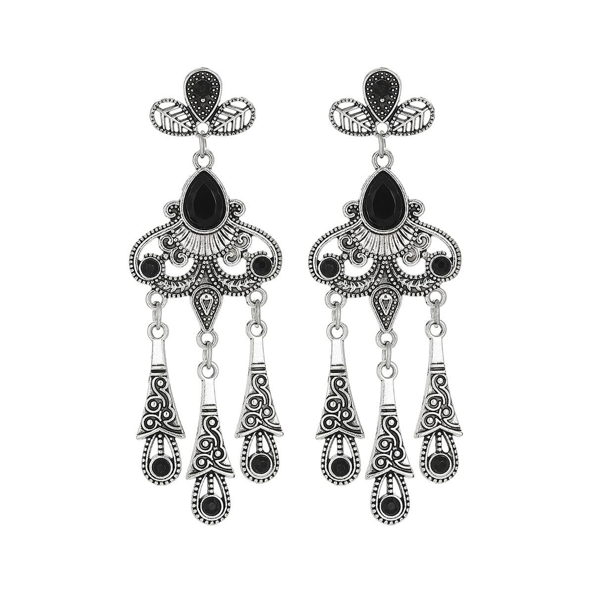 Fashionable Creative Retro Teardrop Tassel Long Earrings