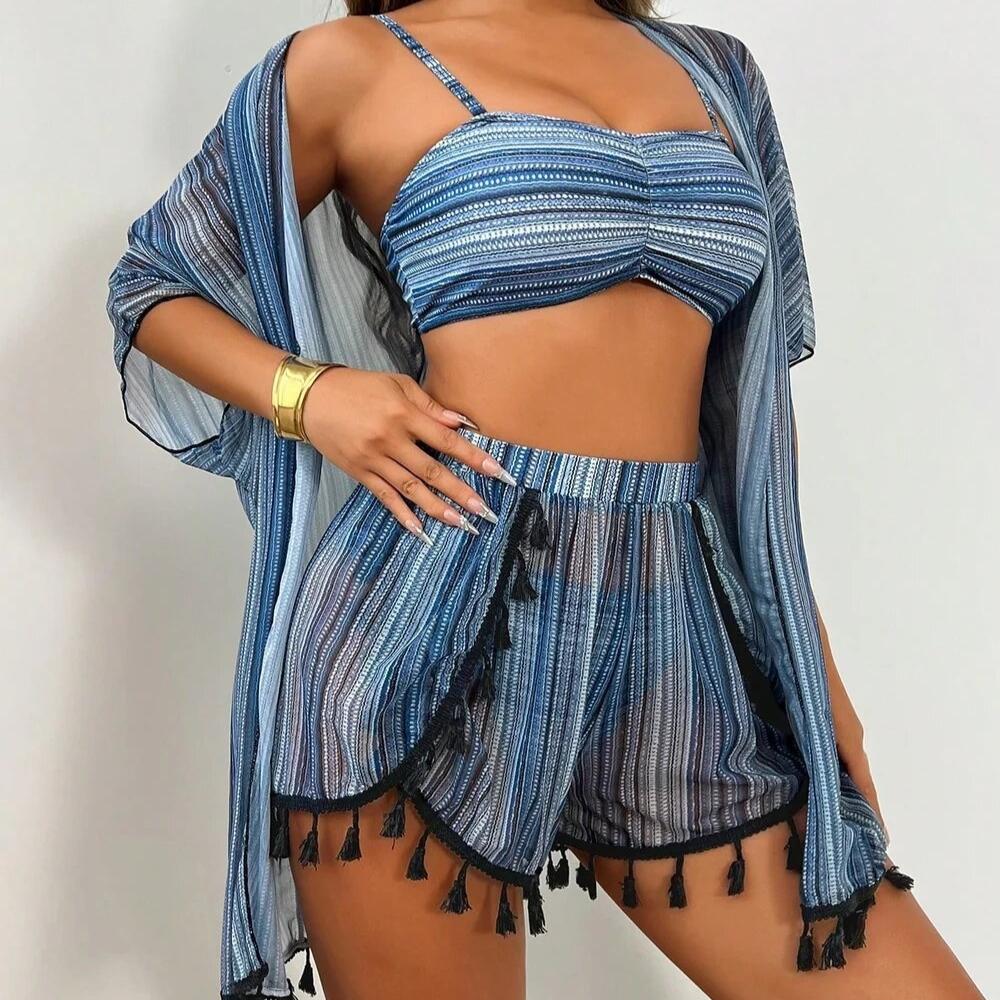 Sexy Tassel Bikini Swimsuit Set For European And American Styles