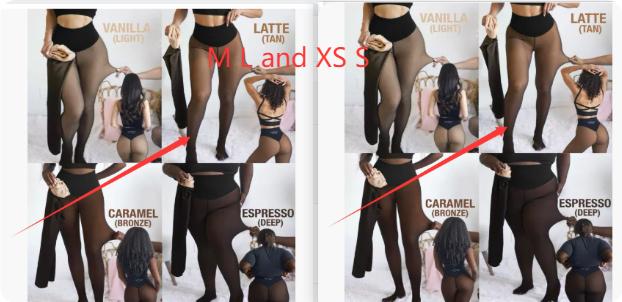 Honey Tan With Feet / M L and XS S