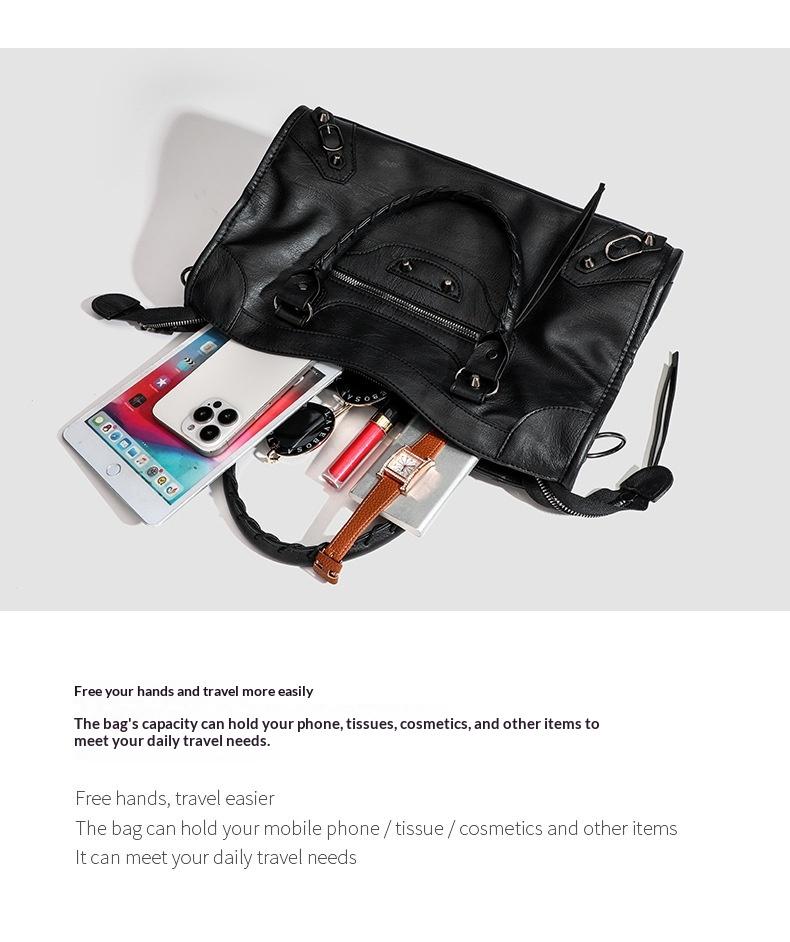 Niche-designed French-style Studded Biker Bag