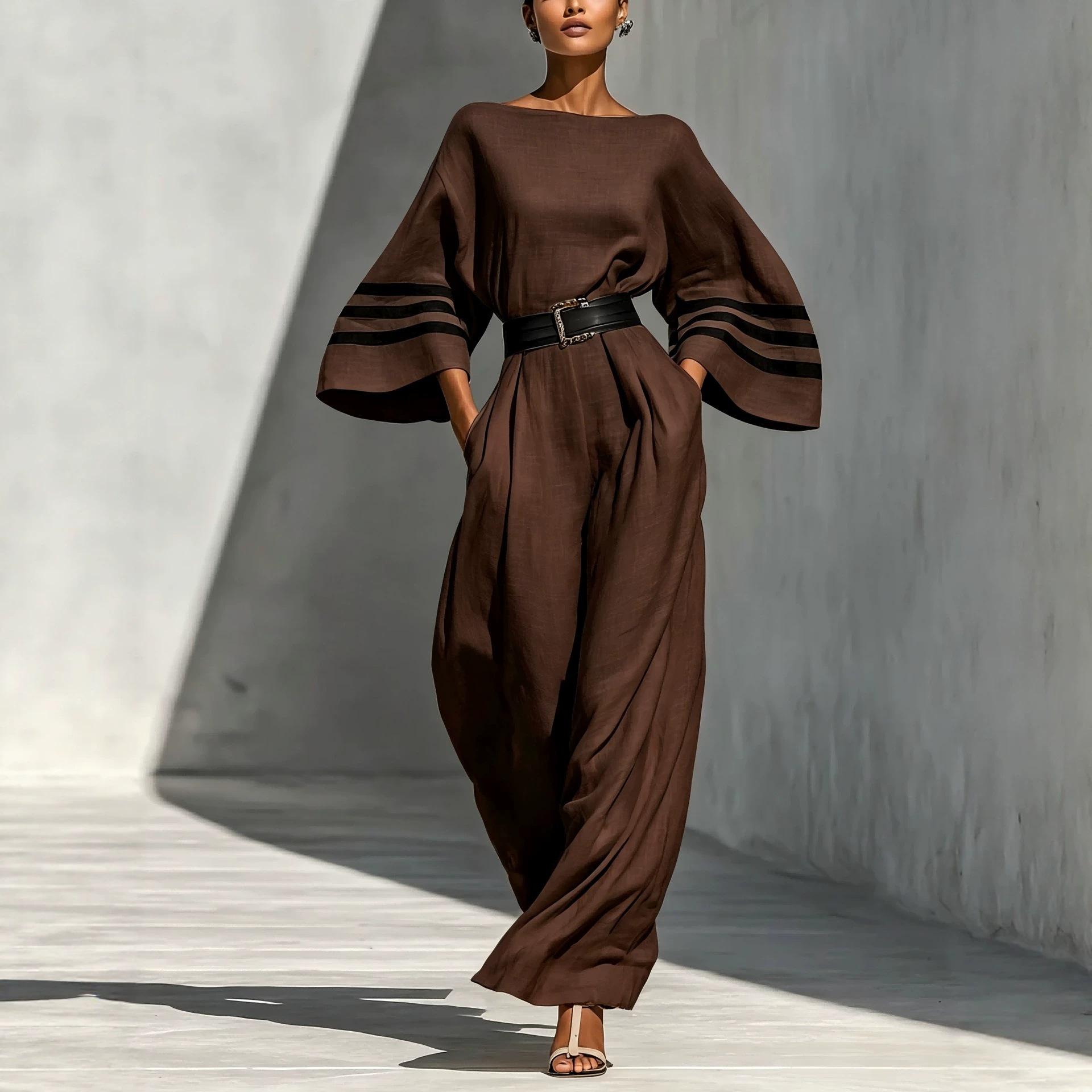 Loose-fitting Womens Wide-leg Jumpsuit
