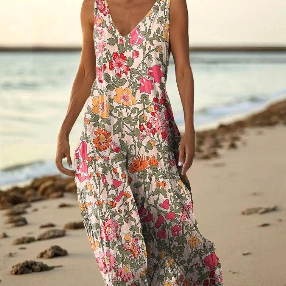 Sleeveless Casual Printed Elegant Slim-fit Dress