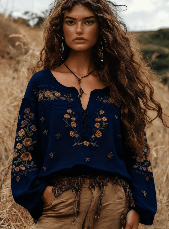 Women's Bohemian Retro Floral T-Shirt