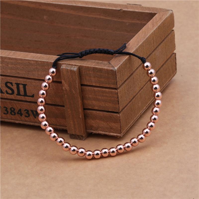 European And American-style Solid-color Silver-bead Braided Bracelet