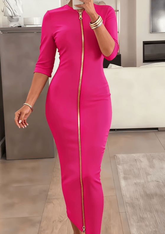 Urban Chic Zipper Slim-fit Dress For Women