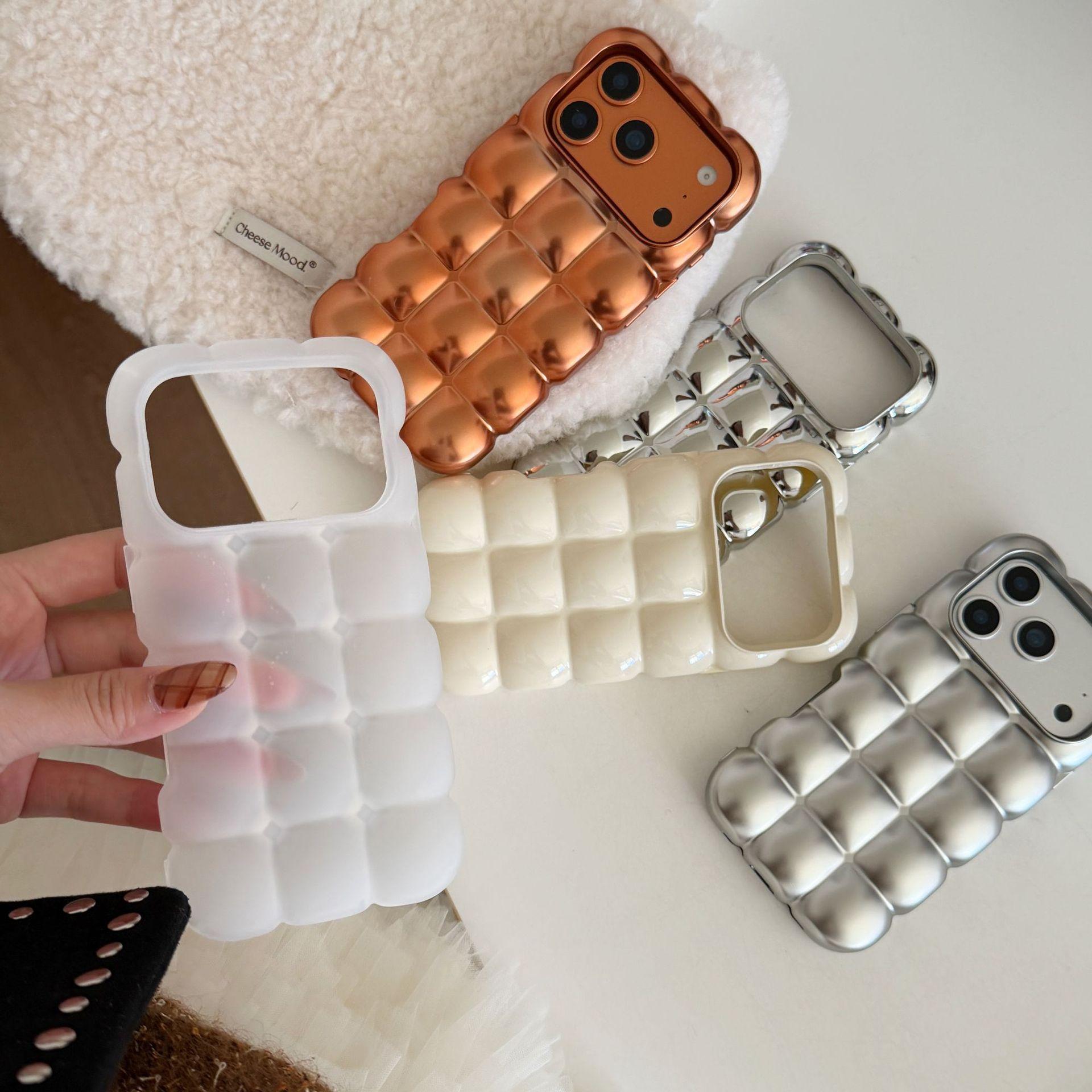 Niche Instagram-style Electroplated Solid-color Bubble Case For Phones