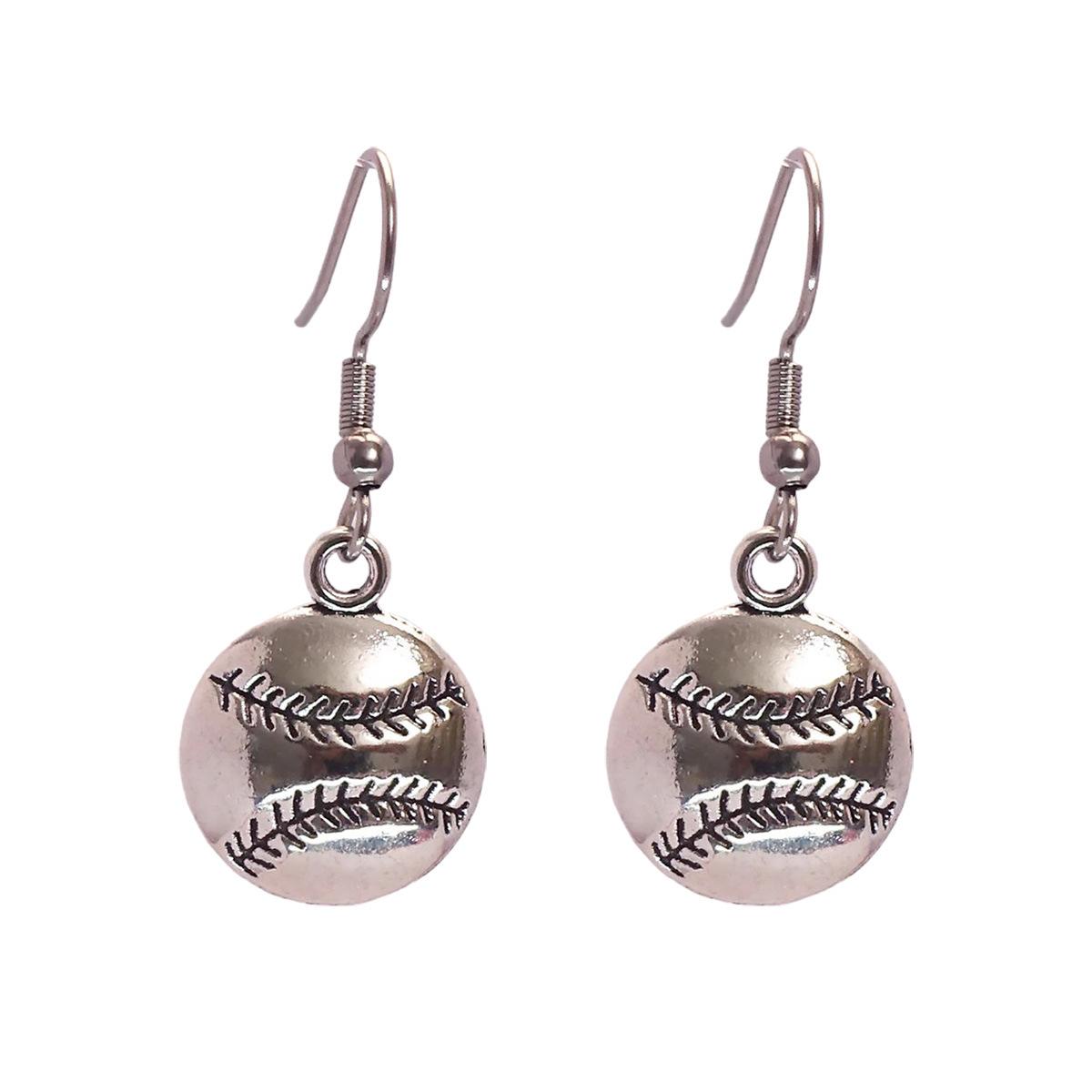Baseball-style Sports Earrings Alloy Material