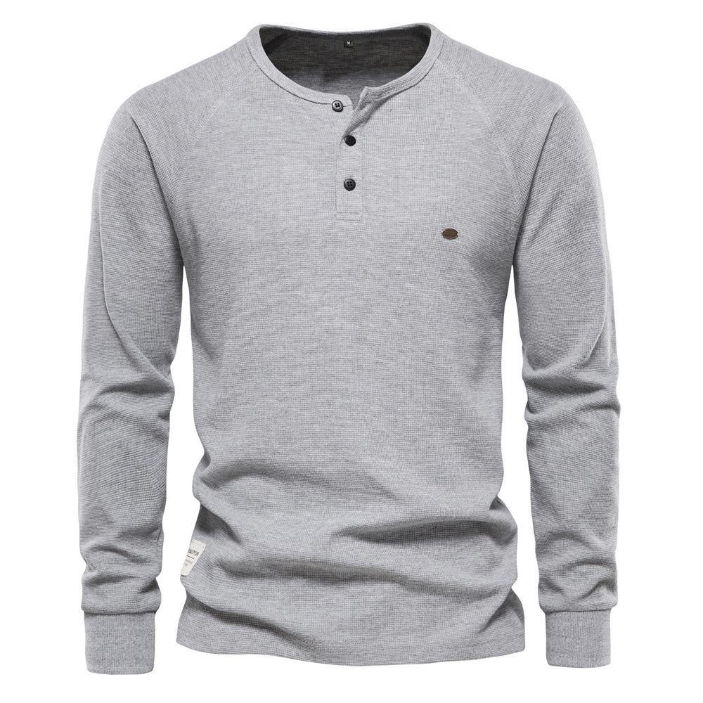 Mens Stylish Casual Long-sleeve Henley Base Layer