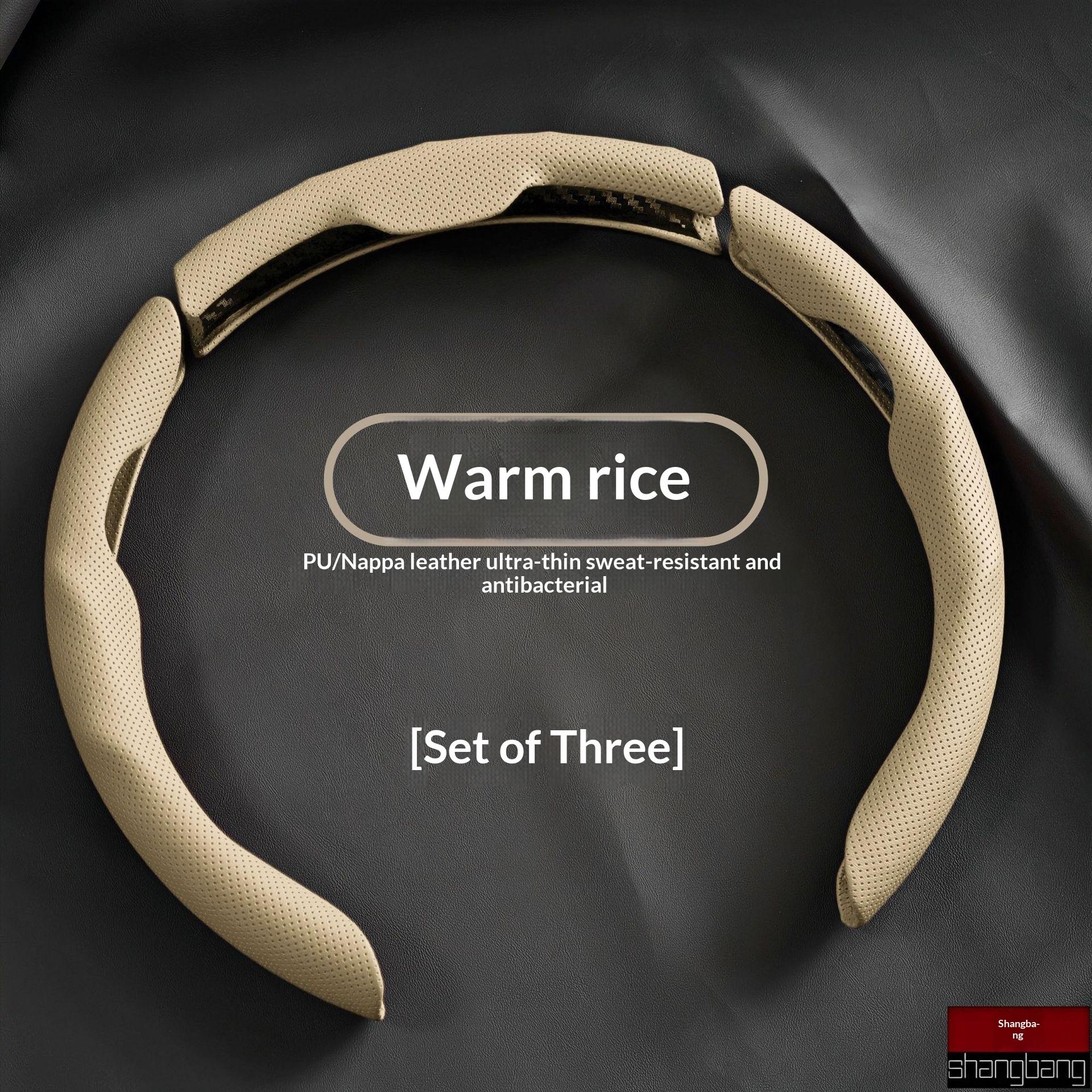 Car Leather Non-Slip Sweat-Absorbent Wear-Resistant Card Holder Car Steering Wheel Cover