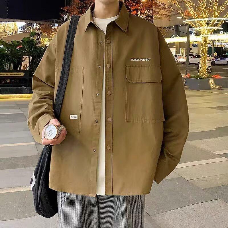 Fashion Loose Oversized Cardigan Long Sleeve Shirt Men