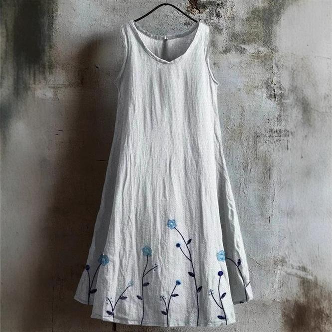 Sleeveless Round Neck 3D Printing Dress