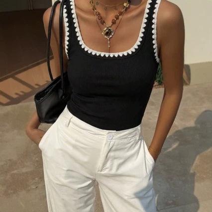 New Chanel-style Womens Sleeveless Slip Knit Vest