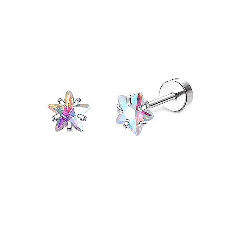 Stainless Steel Zircon Stud Earrings